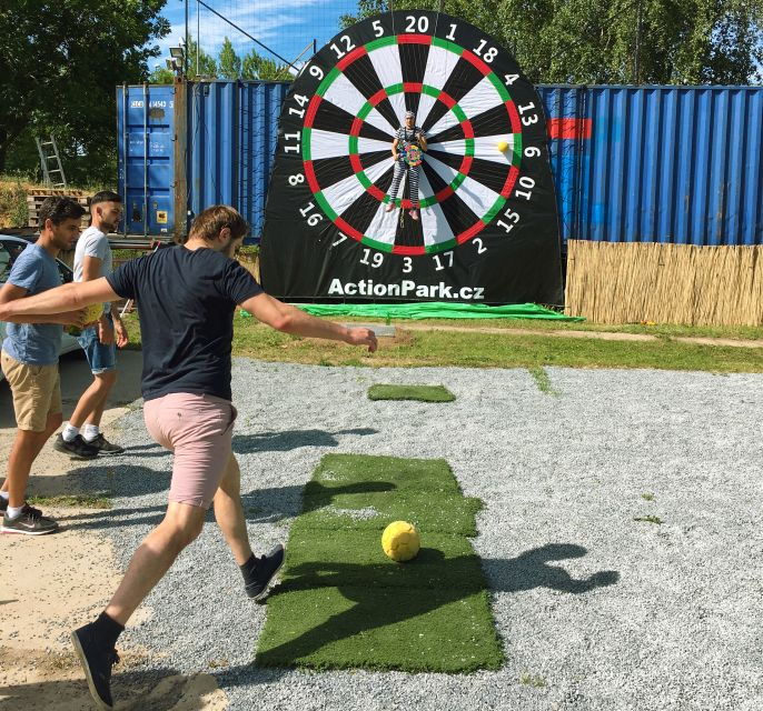 Prague: Giant Football Darts Game With Round of Beers & BBQ - Good To Know