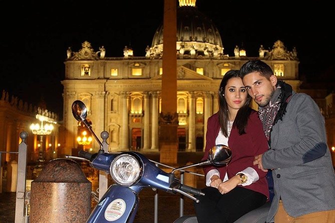 Romantic Vespa Tour of Rome by Night With Hotel Pick-Up and Drop-Off