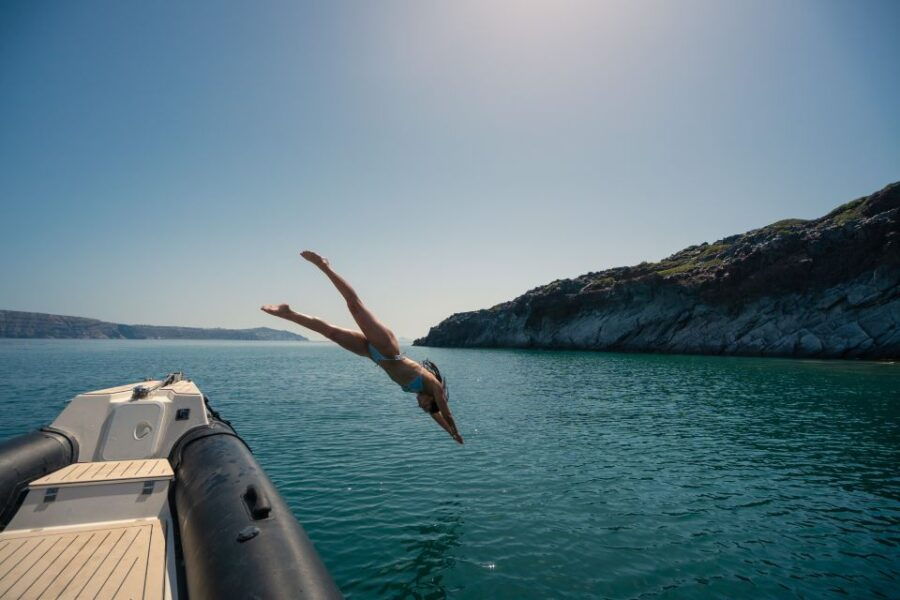 Unique Private Motor Boat Cruise in Santorini
