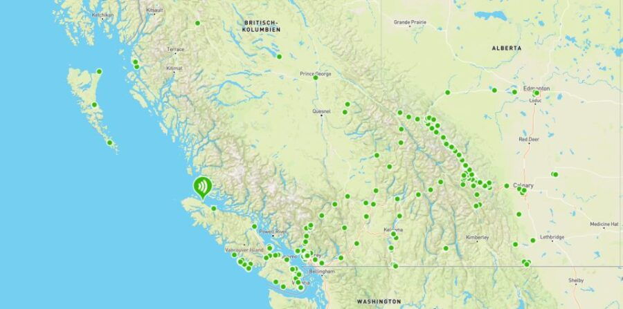 Western Canada Self-Driving Audio Guide in German Language