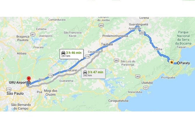 Transfer From São Paulo (Blue Tree Hotel and Hilton) to Paraty - Pricing Information and Terms