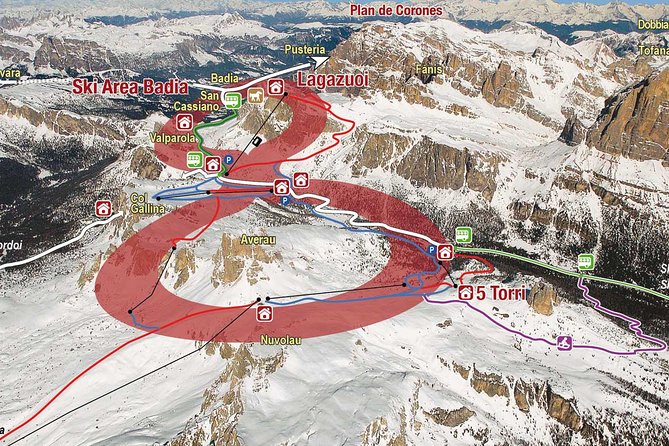 Dolomiti Ski Tour: Super 8 Lagazuoi and 5 Torri From Cortina Dampezzo - Skiing in the Dolomites in Winter