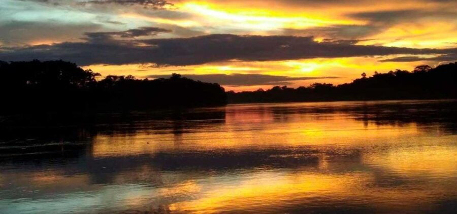 From Tambopata: Sunset on the Tambopata River