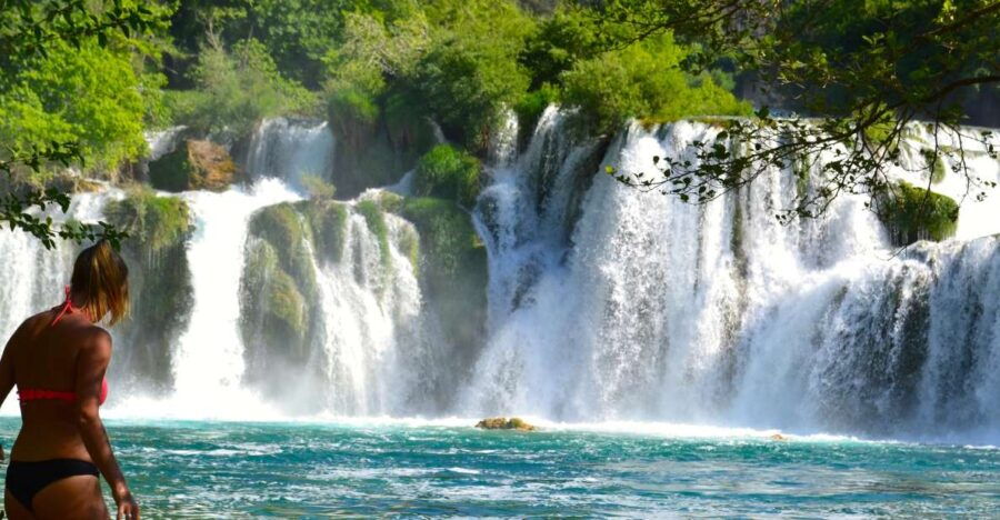 Split: Krka Waterfalls Guided Day Trip With Swim & Boat Tour