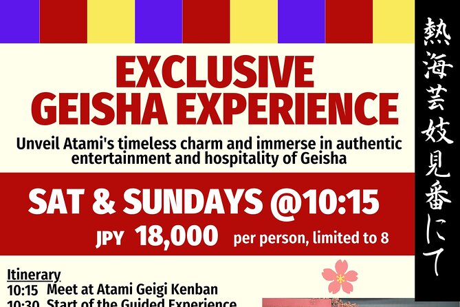 Exclusive Geisha Experience in Atami - Booking and Cancellation Policy