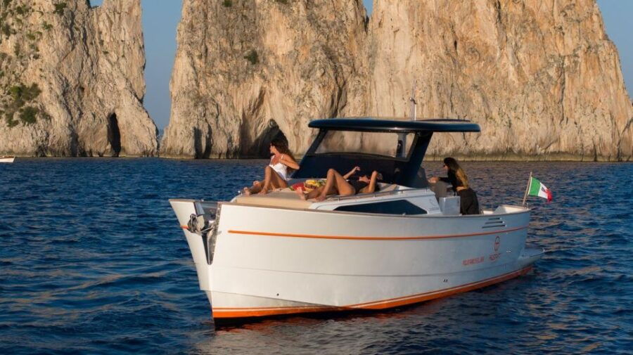 From Positano: Private Tour to Capri on a Gozzo Boat