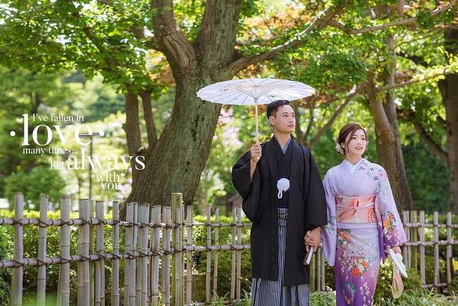 Special Price Couple (2 People) Kimono Commemorative Photo Shoot in Asakusa, Tokyo HANAYAKA Kimono & Yukata Rental Offer - Additional Services Available
