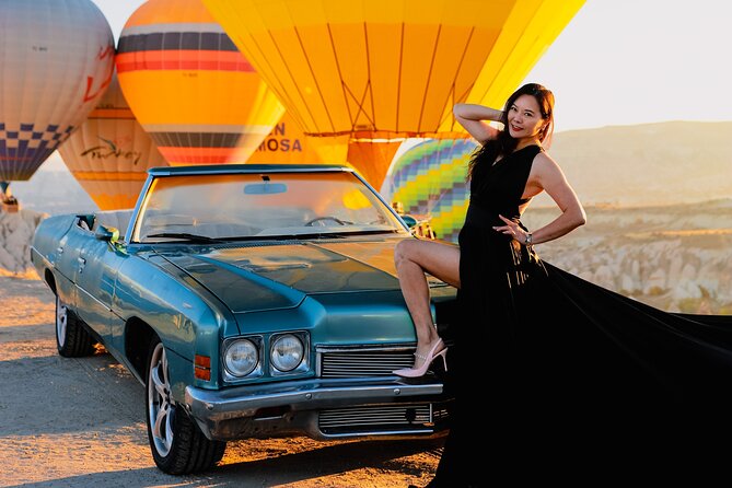 Cappadocia Private Photo Shoot With Flying Dress + Vintage Car