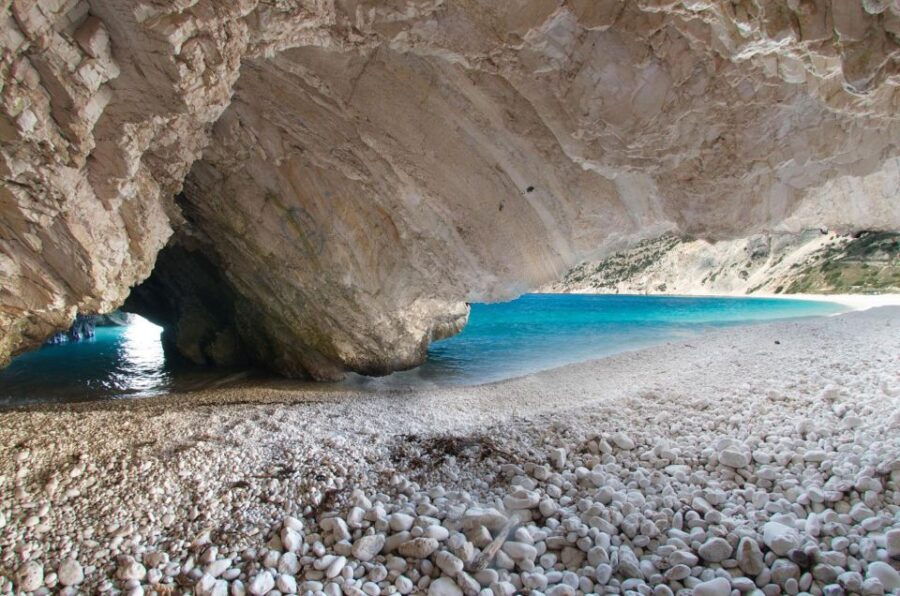 From Argostoli: Melissani Lake, Myrtos Swim & Local Tastings