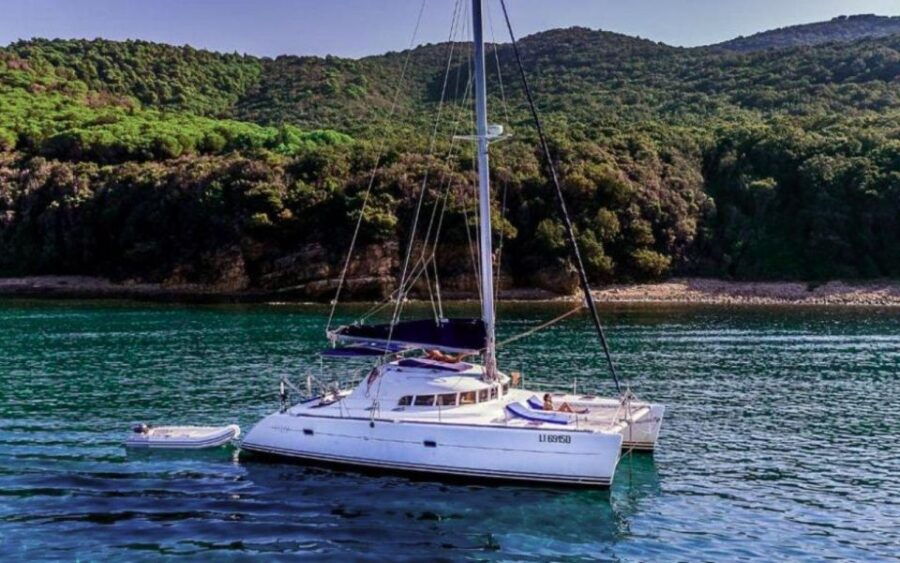 From Cannigione: Catamaran Tour Among La Maddalena Islands