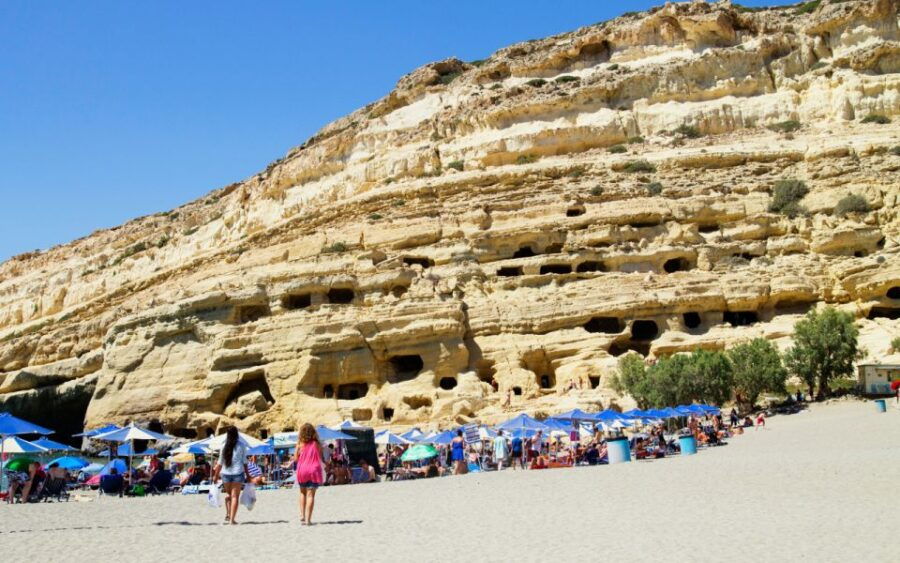 From Heraklion: Matala, Hippies Caves & Ancient Gortyn