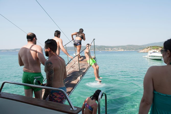 From Ouranoupolis: Two Islands Cruise With Greek Lunch Onboard.