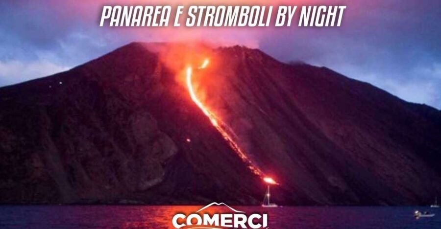From Tropea: Panarea Island and Stromboli Volcano by Night
