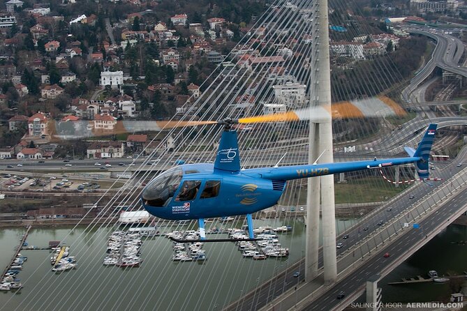 Helicopter Flying Over Belgrade