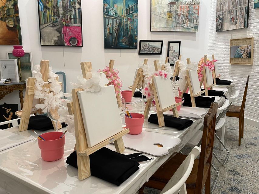 Lisbon: Paint and Sip in an Art Gallery With Portuguese Wine - Good To Know