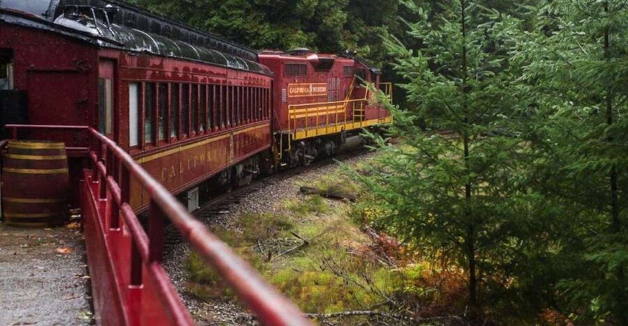Mendocino County: Skunk Train Wolf Tree Turn Train Ride