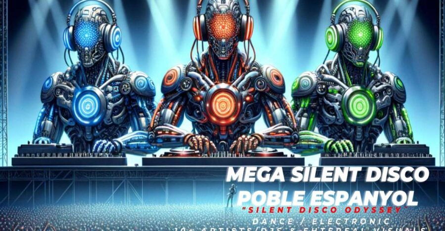 Poble Espanyol: Mega Silent Disco Event Visuals & Music - Visual Art Installations