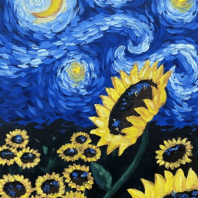 Sevilla: Wine Gogh Glow Academy Paint and Sip Classes