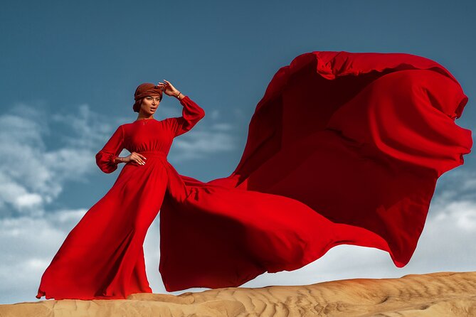 Dubais Desert Flying Dress Photoshoot Happy Birthday Package - Package Inclusions and Details