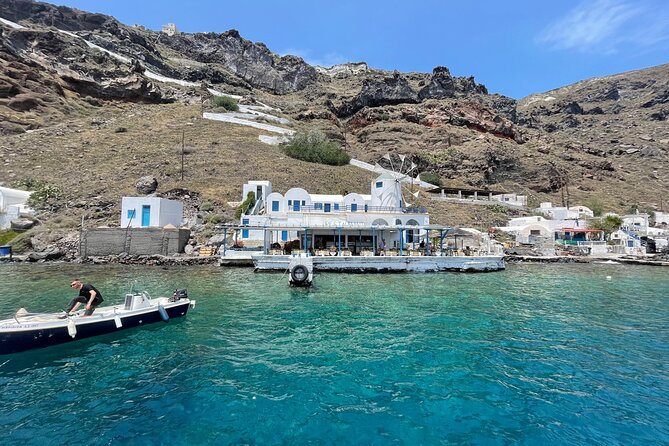 Private Motor-Boat Sunset Cruise Santorini & Dinner at Therasia