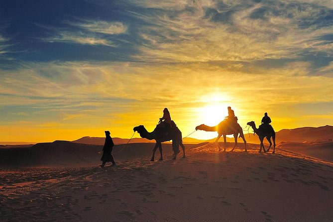 Sunset in Merzouga Sahara Desert & Camel Ride Erg Chebbi Dunes