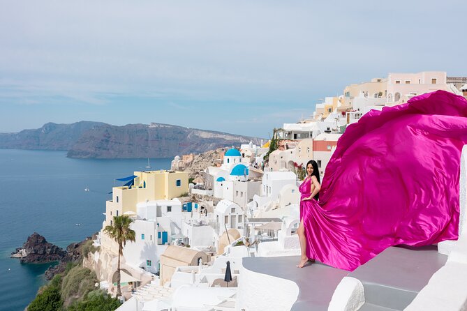 Flying Dress Photoshoot in Santorini - Choice of Color Dress Options