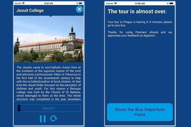 Kutná Hora - Premiant Eguide APP - Meeting Point Details