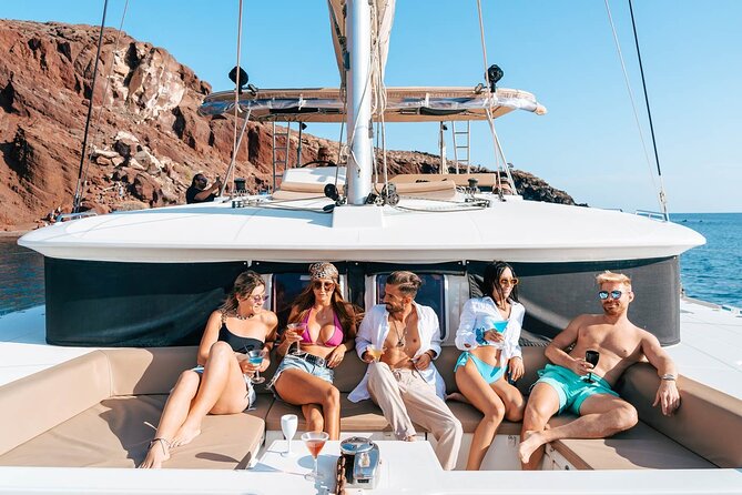 Luxury Santorini Sailing Cruise: Lunch, BBQ, Open Bar, Transfers - BBQ Experience on Deck