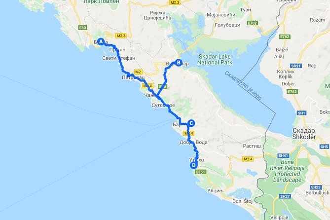 Southern Montenegrin Coast and Skadar Lake - Pickup Information