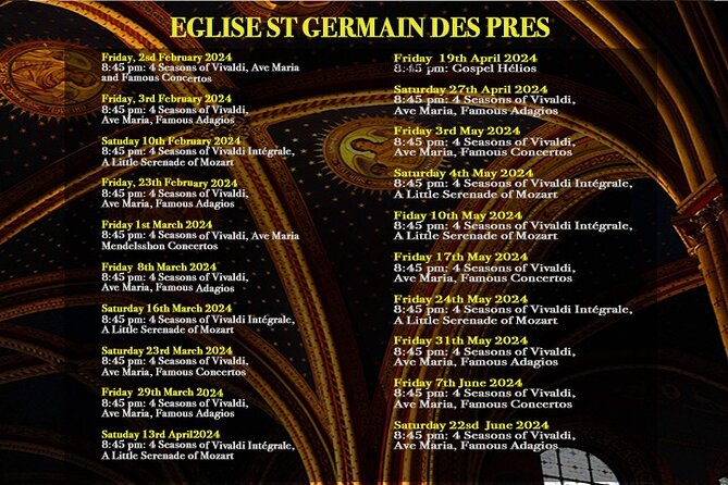 Classical Music Concert Saint Germain Des Prés Church - Frequently Asked Questions