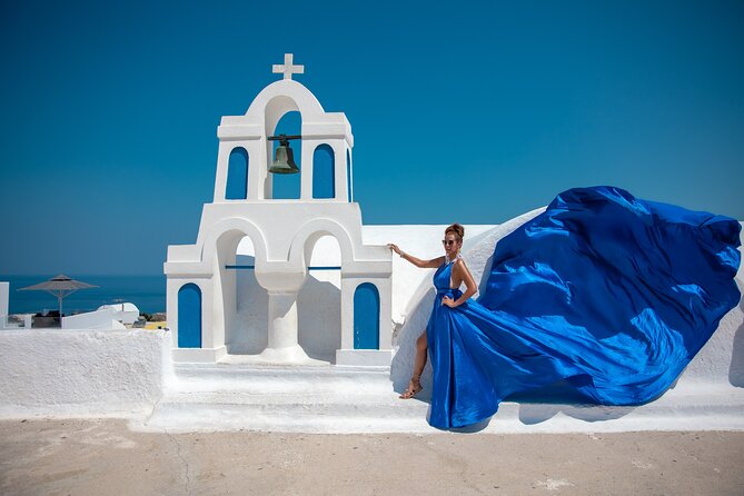 Flying Dress Photoshoot in Santorini - Complimentary Bottle of Water