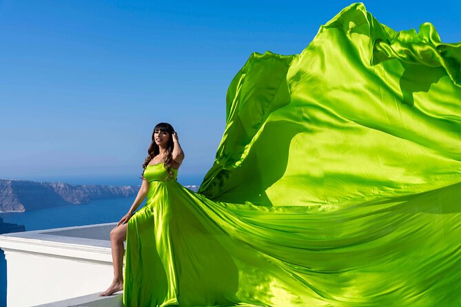 Embark on a Flying Dress Photoshoot in Santorini