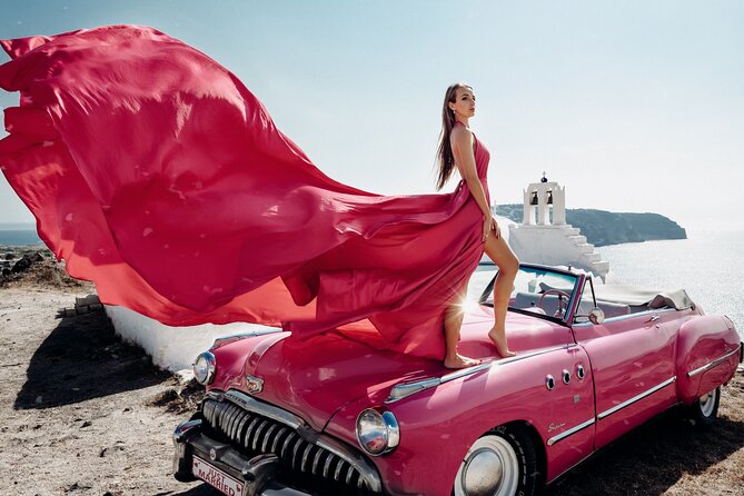 Private 45 Minutes Flying Dress Photoshoot in Santorini - Package Details