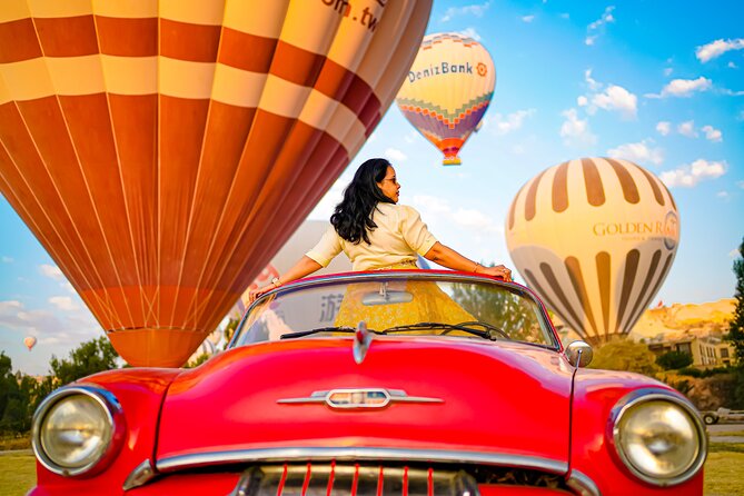 Private Vintage Car Tour in Cappadocia With Balloon View