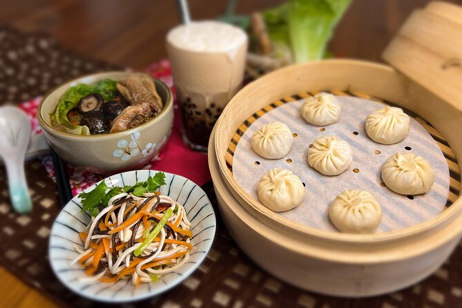 Xiao Long Bao, Chicken Vermicelli With Mushroom and Sesame Oil, Tofu Strips Salad, Bubble Milk Tea. Taiwan Traditional Delicacies Experience-A (Taipei Cooking Class) - Good To Know