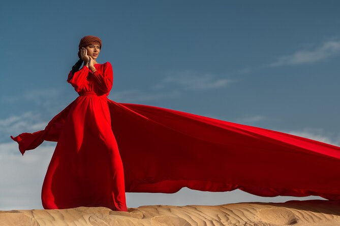 Flying Dress © Photoshoot in Dubais Red Sand Desert - Inclusions Provided