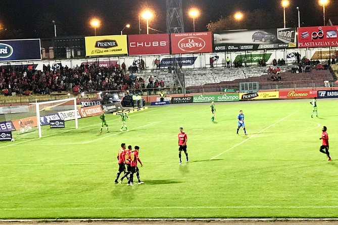 Live Soccer Game of the First League of Ecuador at the Local Stadium of Cuenca