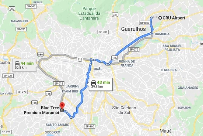 Taxi Transfer Executive GRU Airport to Blue Tree Premium Morumbi