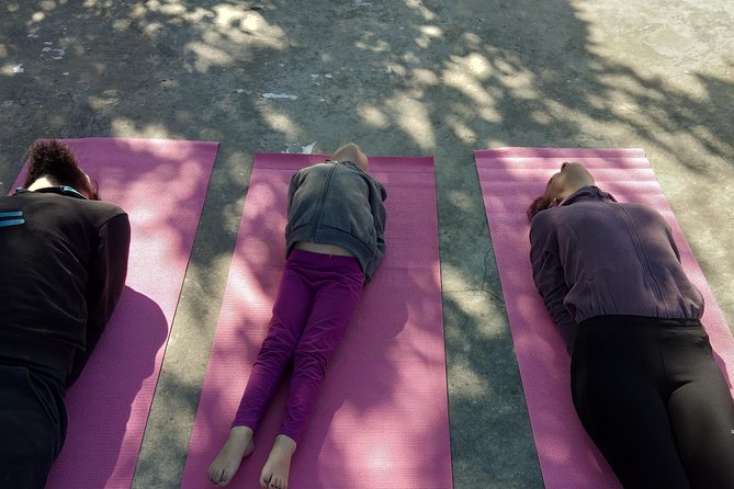 Yoga Class and Mediation Practice on Rooftop With Lake View