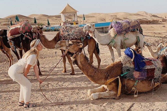 From Marrakech to Agafay Desert Quad Bike, Camel Ride, and Dinner