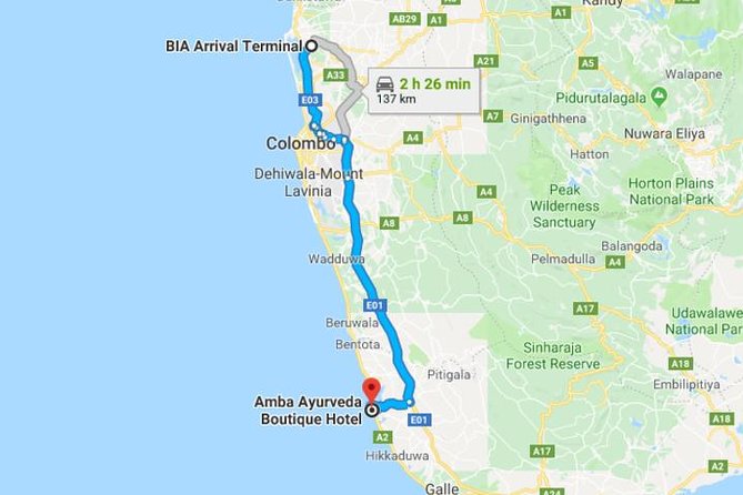 Private Taxi From Sri Lanka Airport (Cmb-Bia) to Amba Ayurveda, Balapitiya - Tax Details