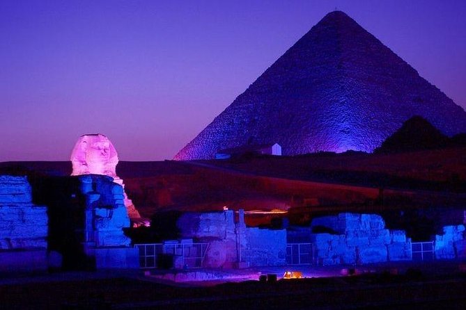 Sound and Light Show at Giza Pyramids and Local Dinner