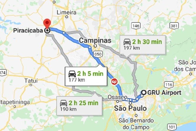 Taxi Transfer Executive From GRU Airport to Piracicaba, SP - Meeting Point Information