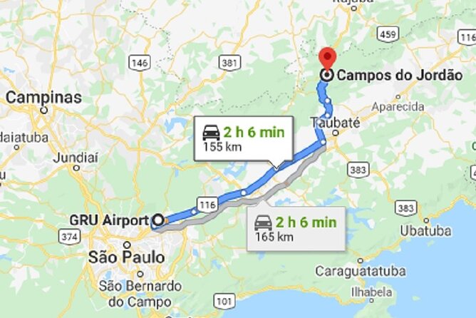 Taxi Transfer Executive GRU Airport to Campos Do Jordão, SP - Meeting and Pickup Details