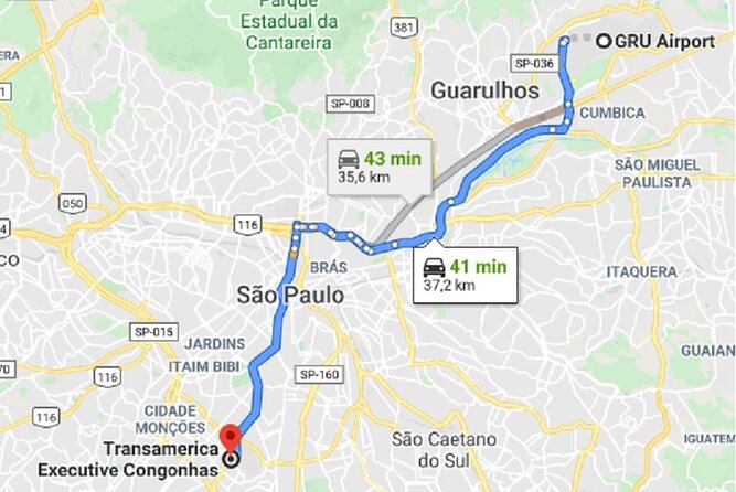 Taxi Transfer Executive GRU Airport to Transamerica Executive Congonhas - Meeting Point Information