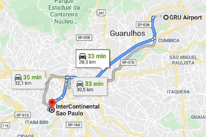Taxi Transfer Executive GRU Airport X Intercontinental Sao Paulo - Meeting Point Information