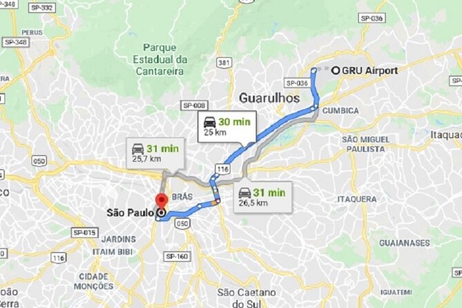 Arrival Private Transfer Guarulhos Airport GRU to São Paulo City in Business Car - Additional Information