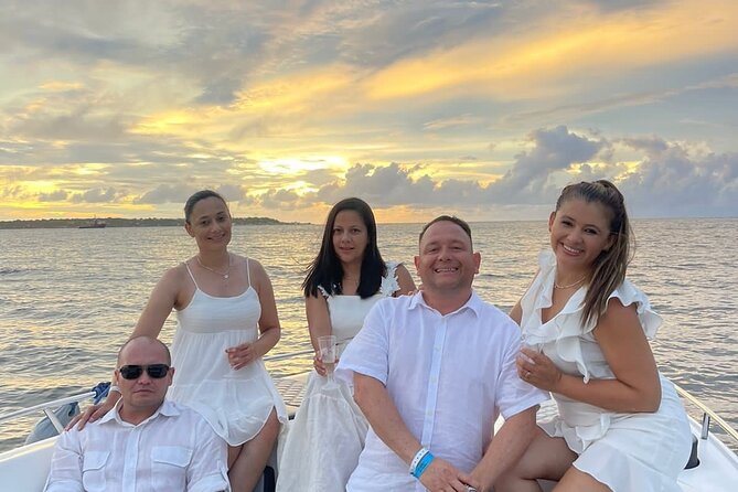 Sunset by Boat in the Bay in Cartagena