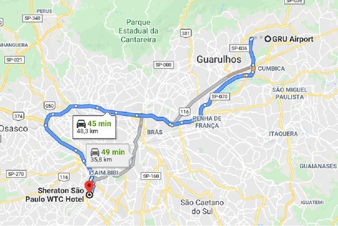 Taxi Transfer Executive GRU Airport X Sheraton Sao Paulo WTC - The Sum Up
