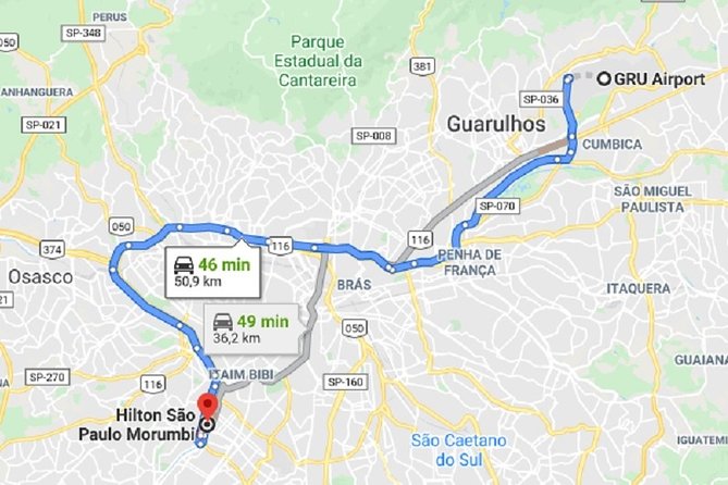 Transfer São Paulo (Blue Tree Hotel and Hilton) X Gru Airport - Additional Information